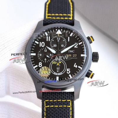 TW Factory Replica IWC Pilot’s Royal Maces Chronograph Watch Black Ceramic Case